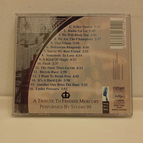 A Tribute To Freddie Mercury CD used by Studio 99, rock