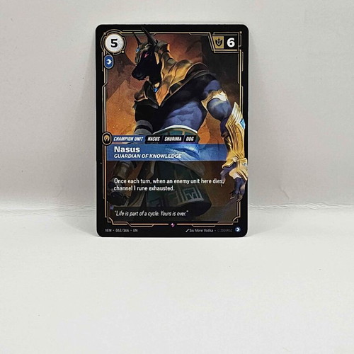 League of Legends Riftbound Vendetta Nasus Guardian of Knowledge V.1 Rare card