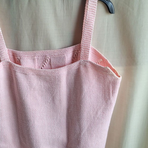 Vintage 80s Pink Cotton Knit Top Medium like new