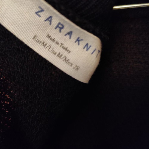 Thin knitted sweater with back opening new, black, size M