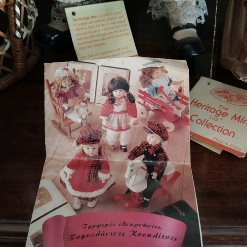 Vintage porcelain dolls used, pack of 3, 90s collection