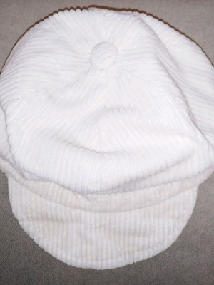 Women's cap like new, cream, corduroy size 55