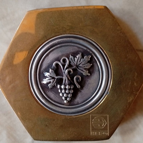 Ilias Lalaounis decorative press papier new, brass with silver medal