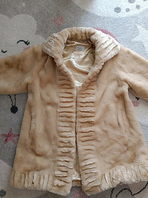 Raxevsky beige synthetic fur coat size medium like new