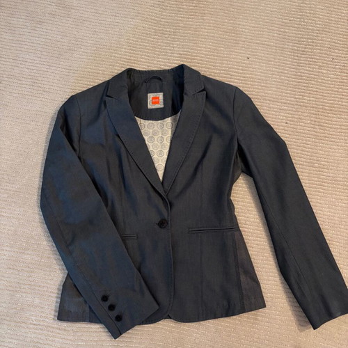 Hugo Boss tailored wool blazer women's jacket like new, dark gray