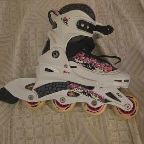 3K Adjustable Roller Skates used, size 30-33, pink and white