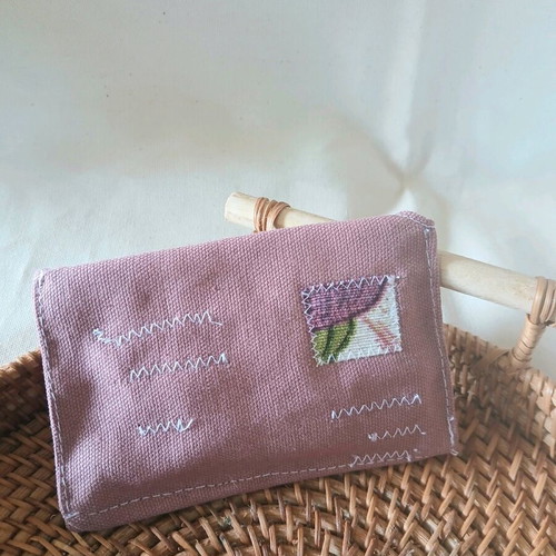 Handmade pocket sewing set new with scissors, threads and needles