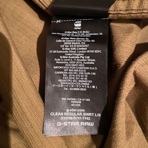 G-Star Raw Clean Regular Shirt Medium like new, brown