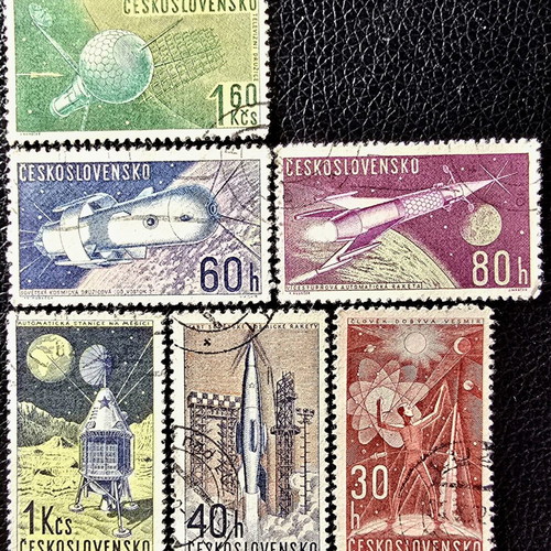 Czechoslovakia stamp set 1962 used, 6 pieces