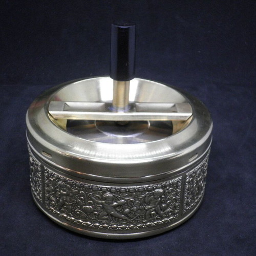 Antique Erhard closed ashtray used, brass made in Germany