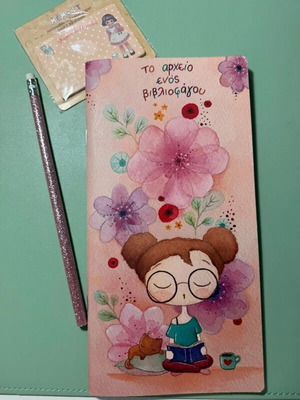 Booklover's set with notebook, glitter pencil and memo post-it