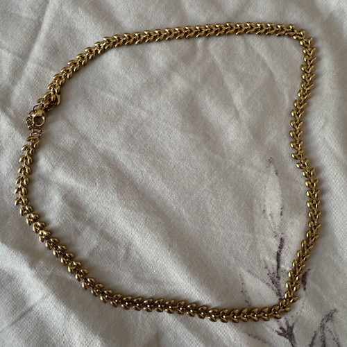 Necklace gold with flowers new, multicolor