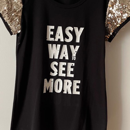 Sequin blouse black like new, size M