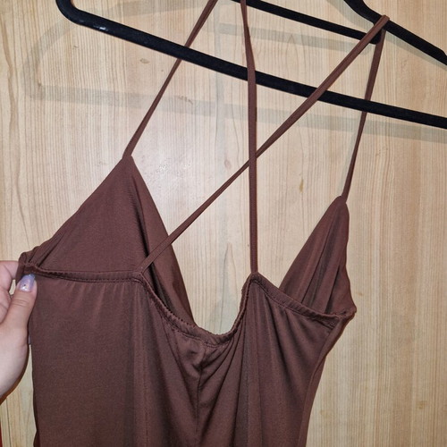 Wrap dress brown new, size L Terranova