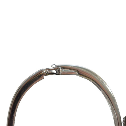 Swarovski Pavé Crystal Bow Hinge Bangle Bracelet, silver