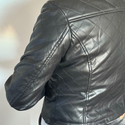 Faux leather jacket new, size Medium, black, slim fit