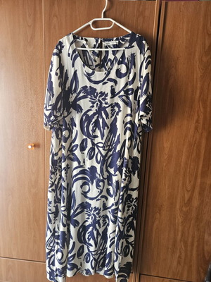 Zara summer dress XL like new, white and blue