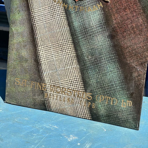 Vintage Three Delta Dimitriadis Greek Advertising Sign used, fabrics 37.5x27.5 cm