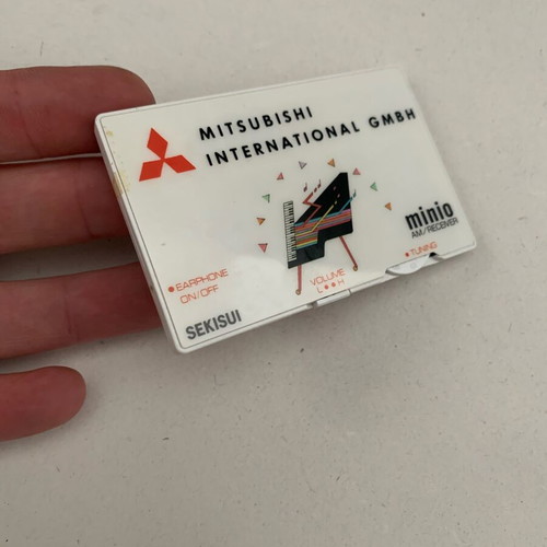 Vintage Mitsubishi Sekisui Card Radio used, credit card size