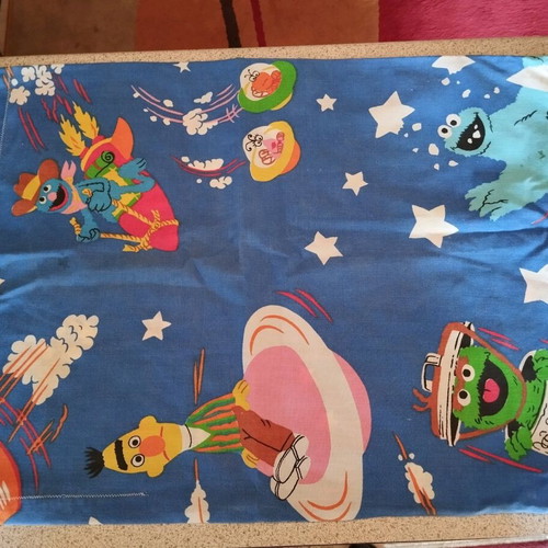 Sesame Street vintage pillowcase and blanket used