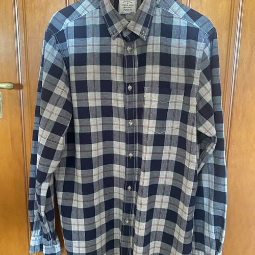 Sfera Men checked shirt Large like new, grey and blue