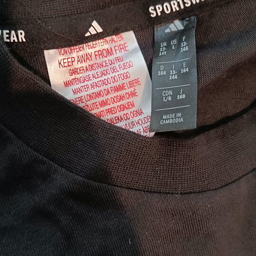 Adidas T-shirt brand new with tags, black and white, size L