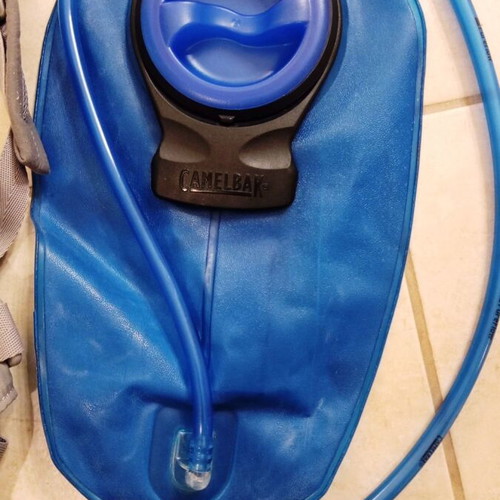 CamelBak hydration backpack with water reservoir, like new, gray/blue