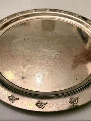 Vintage Pitsos Large Stainless Steel Serving Tray 32.5 cm used