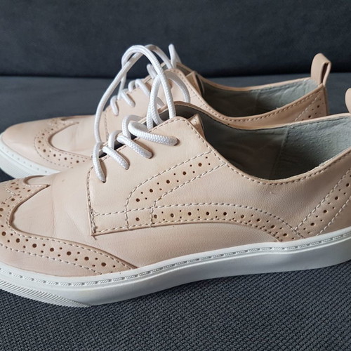Oxford women's shoes used, size 38, pink-nude