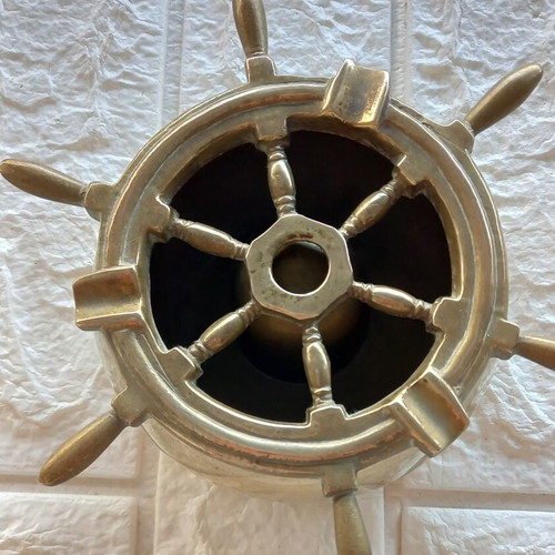 Brass ashtray used with nautical style and water feature