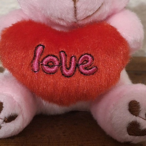 Keychain pink teddy bear Love new