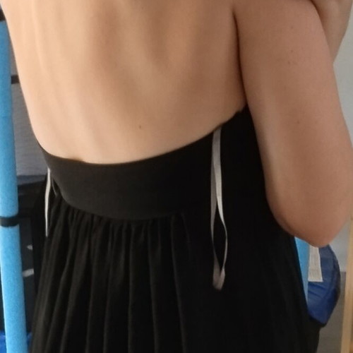 Lipsy London black dress like new, mini with impressive bust and backless design