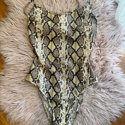 Parah one-piece swimsuit with snakeskin print, new, size M
