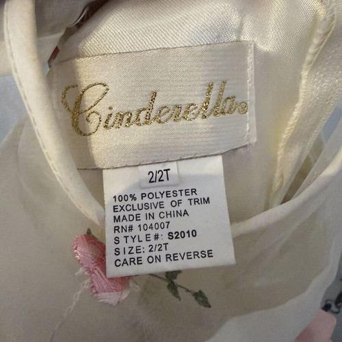 Cinderella dress like new, ecru color, age 2 years