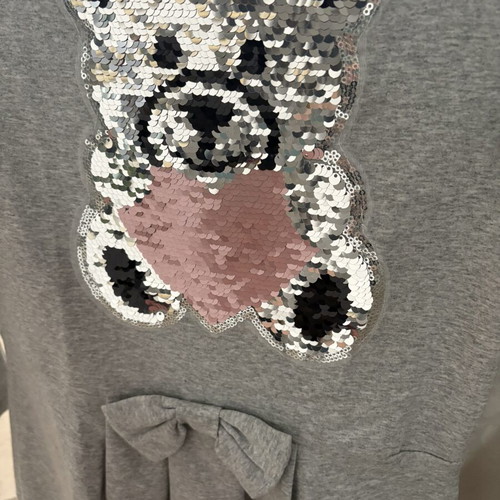 Girls' dress gray fleece new, age 10-12