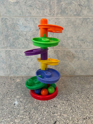 Rainbow Ball Rolling Toy Tower 6 Levels used