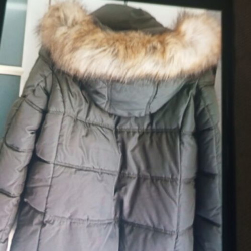 Jacket with down feathers like new, green, size L