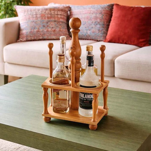 Wooden vintage boho drink holder new