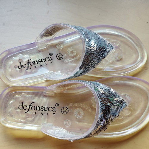 De Fonseca silicone slippers size 36 like new, gray