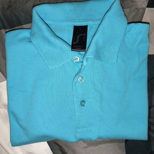 Short Sleeve Polo Shirt used, blue, size S/L