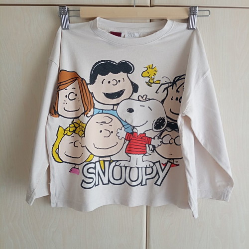 Zara Peanuts Shirt for Girls Size 7, Snoopy Graphic, Like New