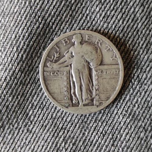 Silver coin USA Standing Liberty used, Quarter dollar