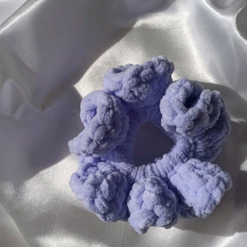 Scrunchie purple handmade fluffy new