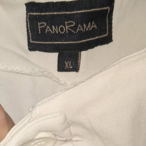 White Panorama bermuda shorts with high waist and embroidery like new