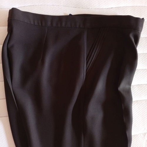 Women's pants size M like new, dark brown classic cut