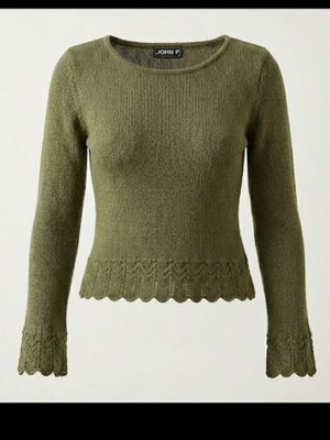 John P. women's sweater olive green like new, size small