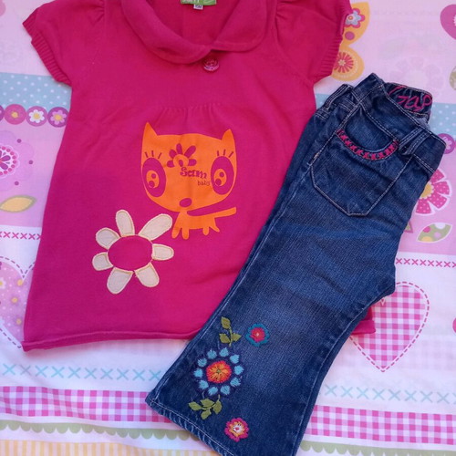 Gap & Mr.Sam knitted dress and jeans set 18m in excellent condition