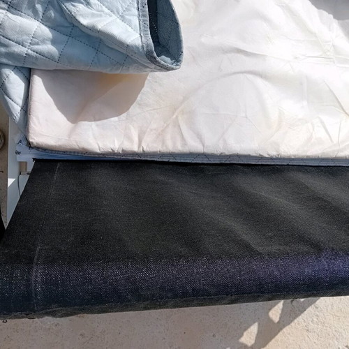 Two-seat sofa like new with metal frame, set of two