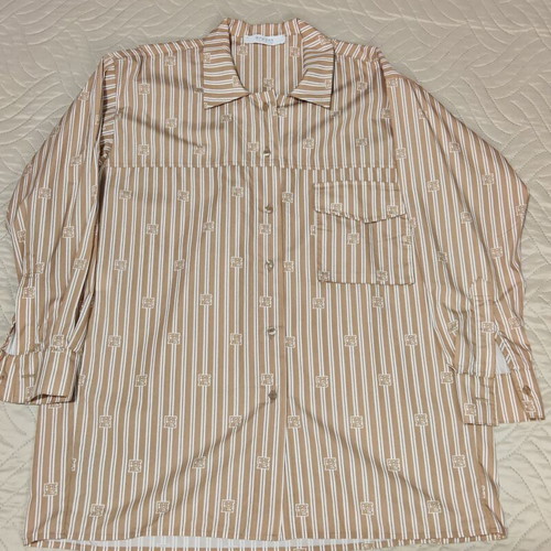Arpyes vintage shirt beige camel with white stripes size S/M like new