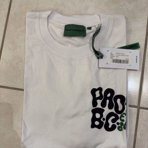 Panathinaikos BC Official T-Shirt White XL New